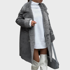 Vinterkappa i mjuk teddy för kvinnor