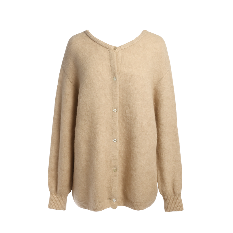 Damkofta med rund hals och knappar