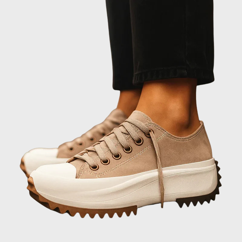 Damskor med tjock sula och räfflad design