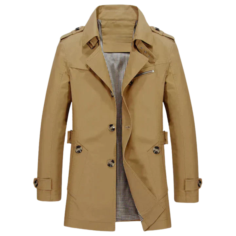 Herrrock med dubbelknäppning och krage