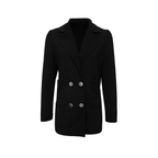 Ribbad damblazer med dubbel knäppning