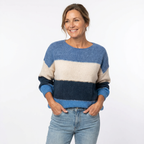 Stickad Tröja med Avslappnad Passform för Dam