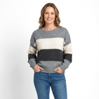 Stickad Tröja med Avslappnad Passform för Dam