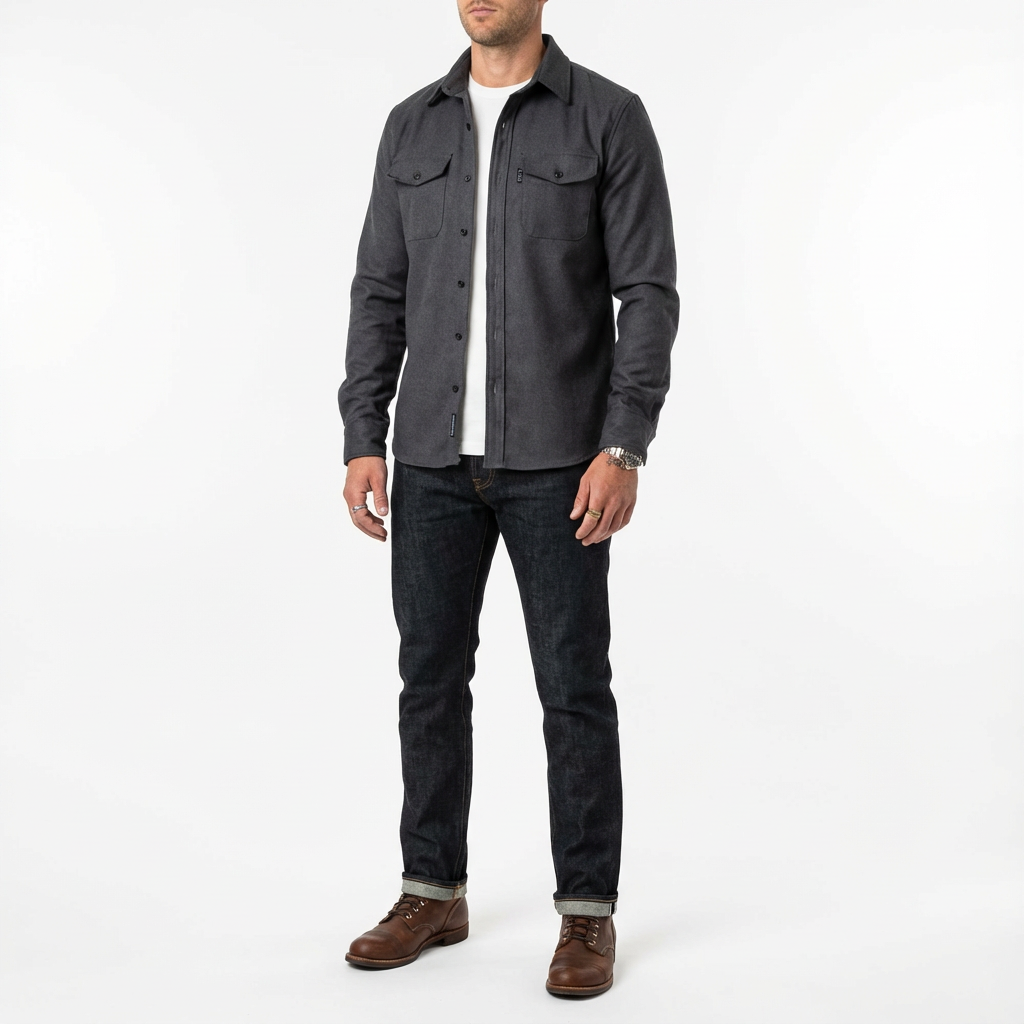 Casual Skjorta med Lång Ärm och Knäppning för Herr