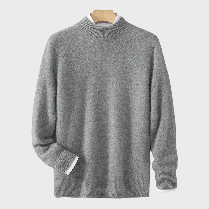 Damtröja med hög ribbad krage och mjuk passform