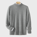 Damtröja med hög ribbad krage och mjuk passform