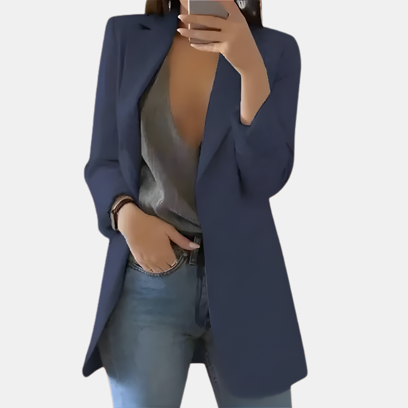 Damblazer med enkel knäppning och fickor