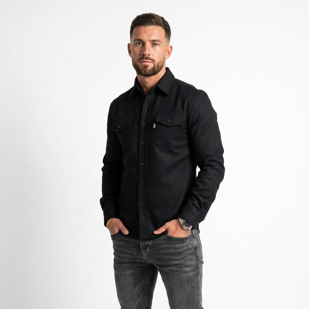 Casual Skjorta med Lång Ärm och Knäppning för Herr