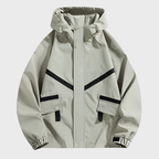 Damjacka med huva och långa ärmar