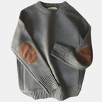 Herrtröja med rund hals och armbågslappar