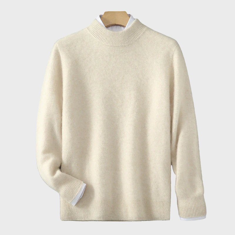 Damtröja med hög ribbad krage och mjuk passform