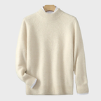 Damtröja med hög ribbad krage och mjuk passform