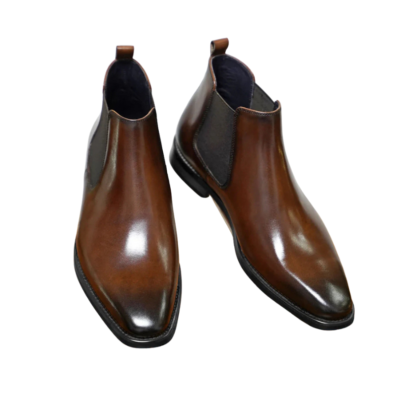 Herrstövlar med resår och låg klack