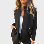 Kofta med dragkedja och eleganta fickdetaljer