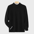 Damtröja med hög ribbad krage och mjuk passform