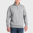 Herrtröja med ribbad halvzip-design