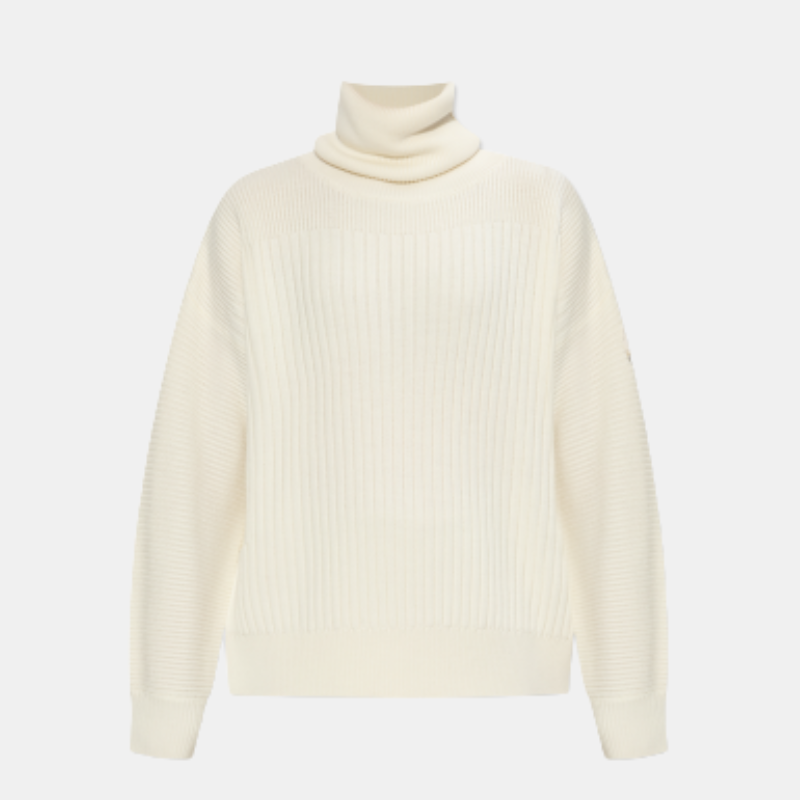 Stickad damtröja med hög polokrage