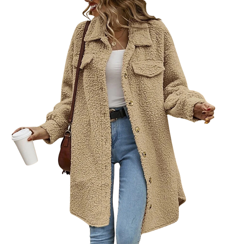 Damjacka med knappar och mjuk yta