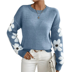 Melira stickad damtröja med blomärmar