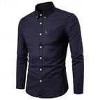 Herrskjorta i slim fit med button-down krage och lång ärm