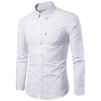 Herrskjorta i slim fit med button-down krage och lång ärm